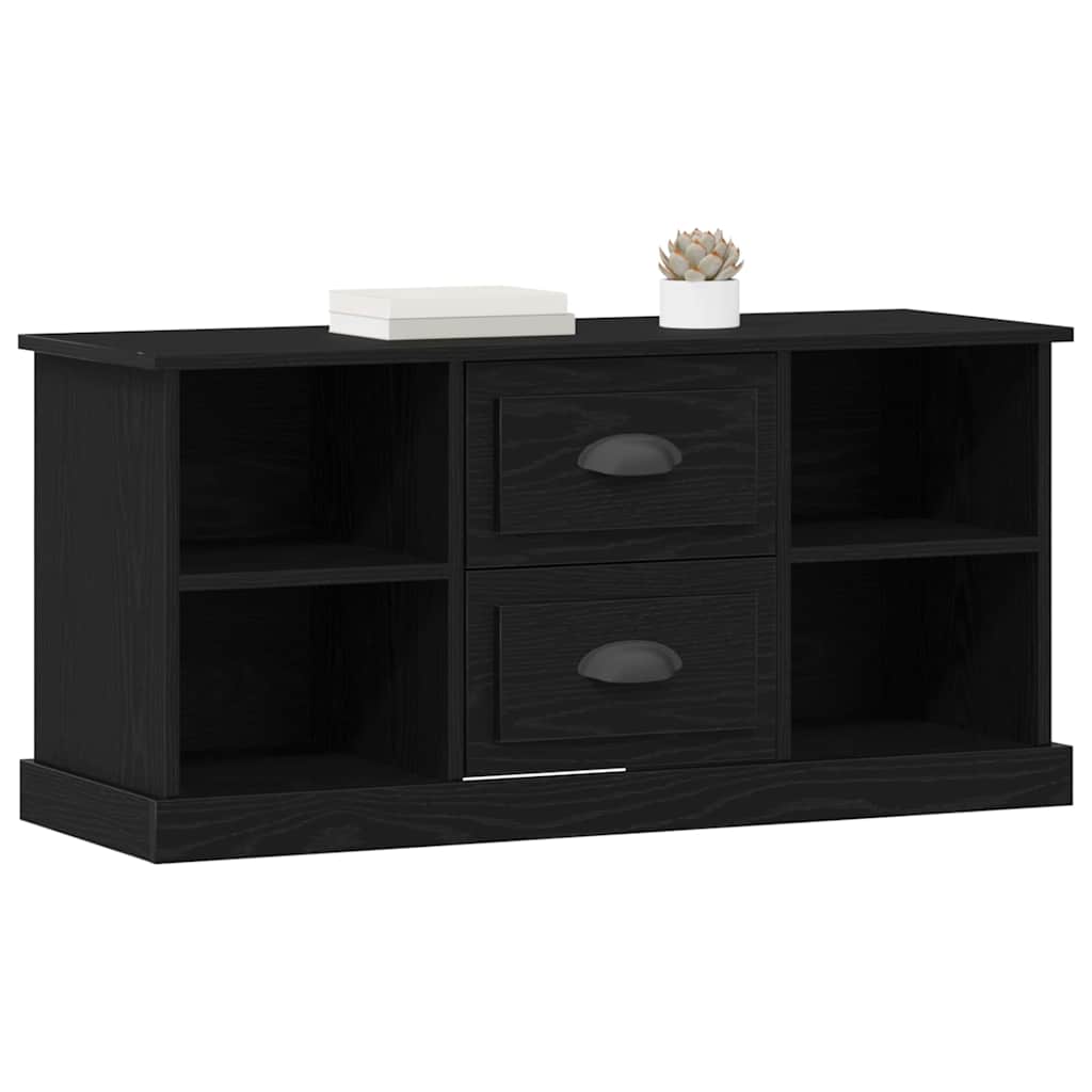 TV-kast met lade Zwart Eiken 99,5 x 35,5 x 48 cm Bewerkt hout is nu te koop bij PeponiXL, paradijselijk wonen!