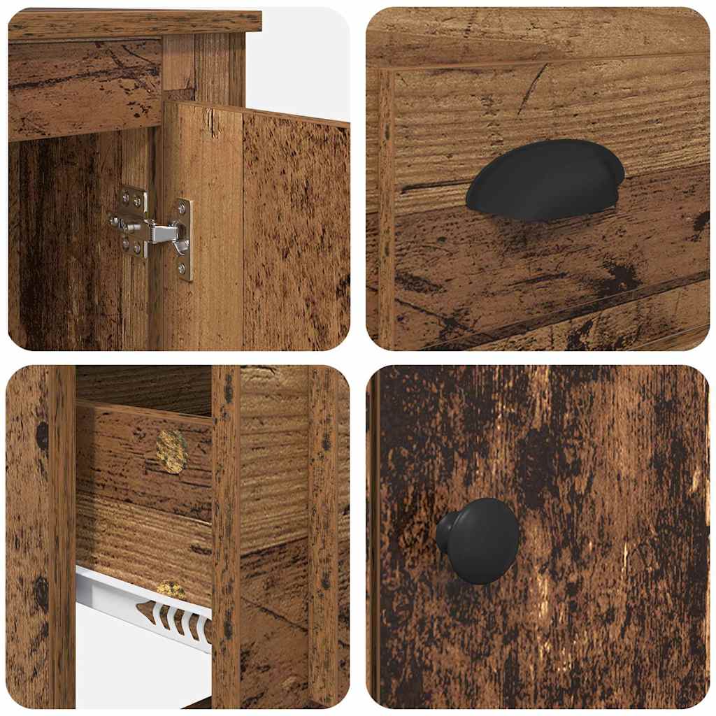 Highboard met lade Oud Hout 60 x 35,5 x 103,5 cm Bewerkt hout is nu te koop bij PeponiXL, paradijselijk wonen!