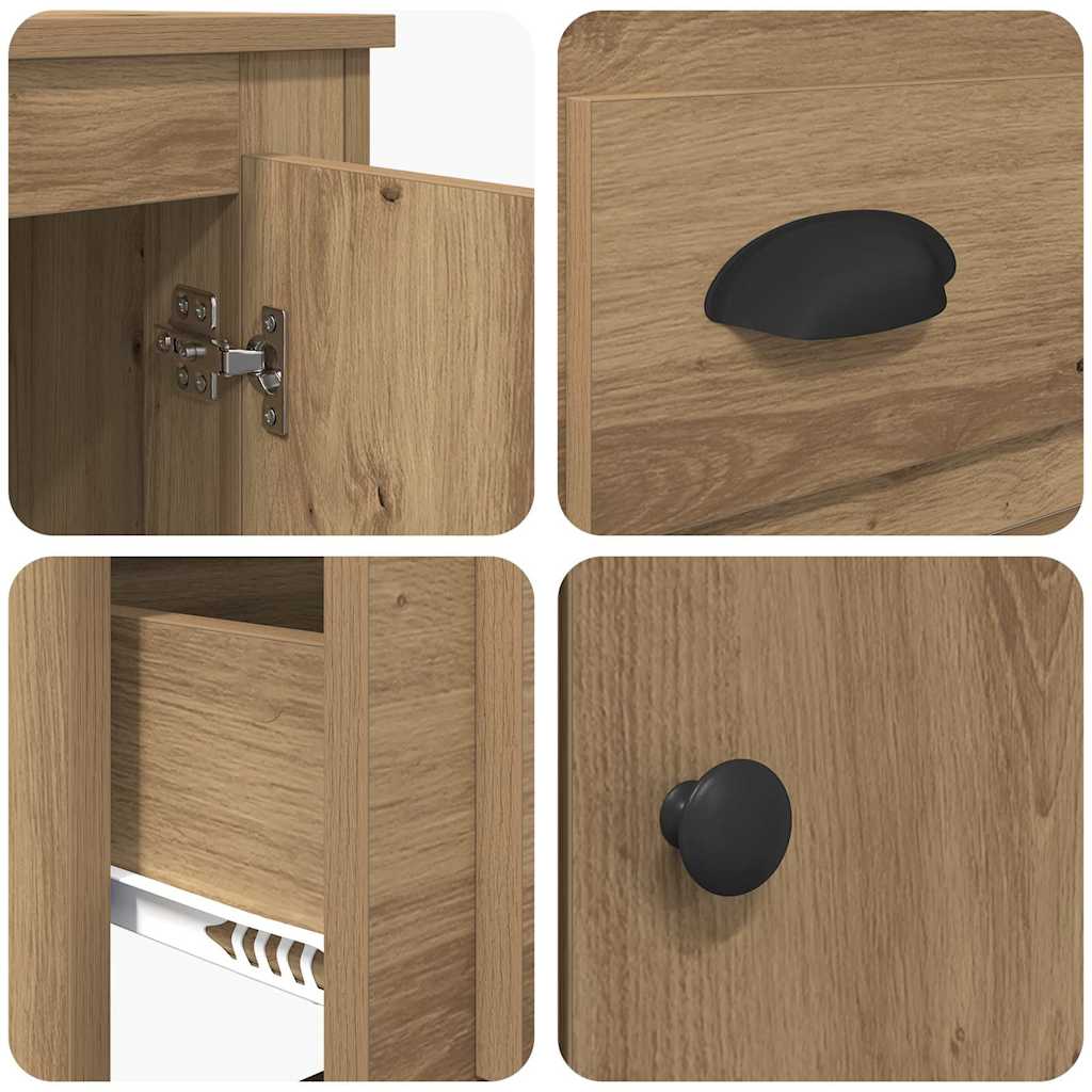 Highboard Artisan Eiken 60 x 35,5 x 103,5 cm Bewerkt hout is nu te koop bij PeponiXL, paradijselijk wonen!