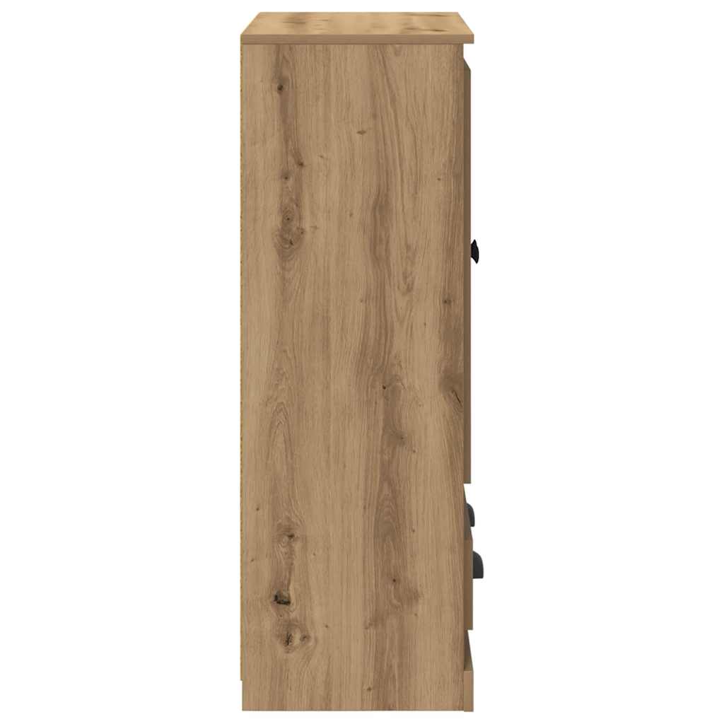 Highboard Artisan Eiken 60 x 35,5 x 103,5 cm Bewerkt hout is nu te koop bij PeponiXL, paradijselijk wonen!