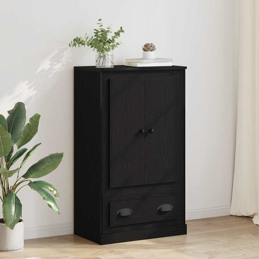 Highboard Zwart Eiken 60 x 35,5 x 103,5 cm Bewerkt hout is nu te koop bij PeponiXL, paradijselijk wonen!