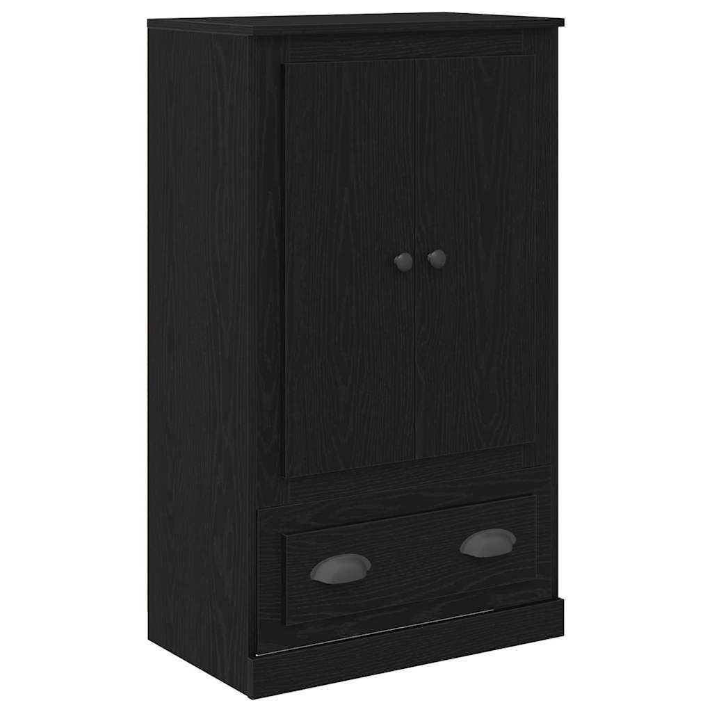 Highboard Zwart Eiken 60 x 35,5 x 103,5 cm Bewerkt hout is nu te koop bij PeponiXL, paradijselijk wonen!