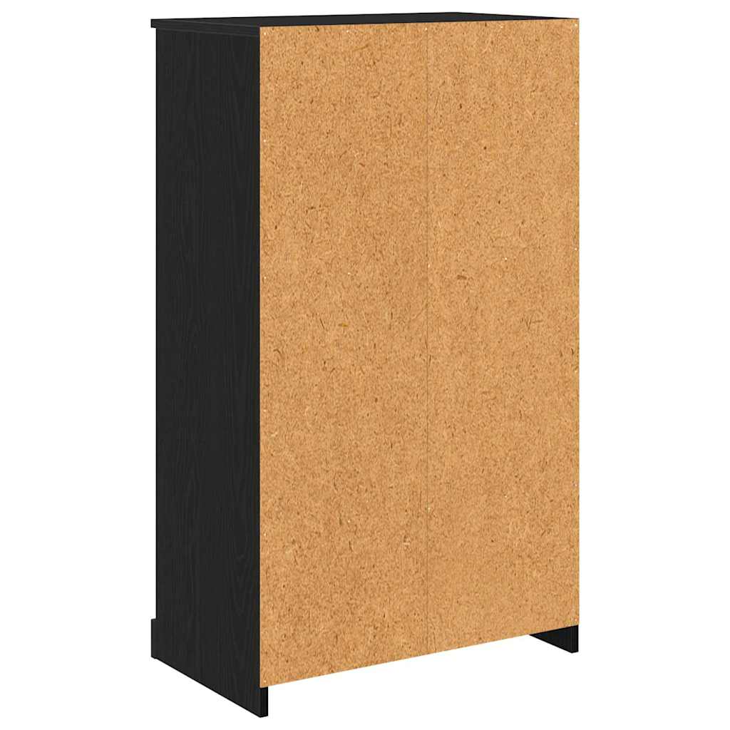 Highboard Zwart Eiken 60 x 35,5 x 103,5 cm Bewerkt hout is nu te koop bij PeponiXL, paradijselijk wonen!