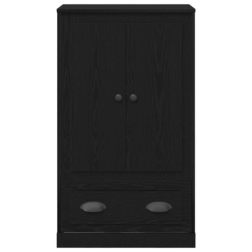 Highboard Zwart Eiken 60 x 35,5 x 103,5 cm Bewerkt hout is nu te koop bij PeponiXL, paradijselijk wonen!