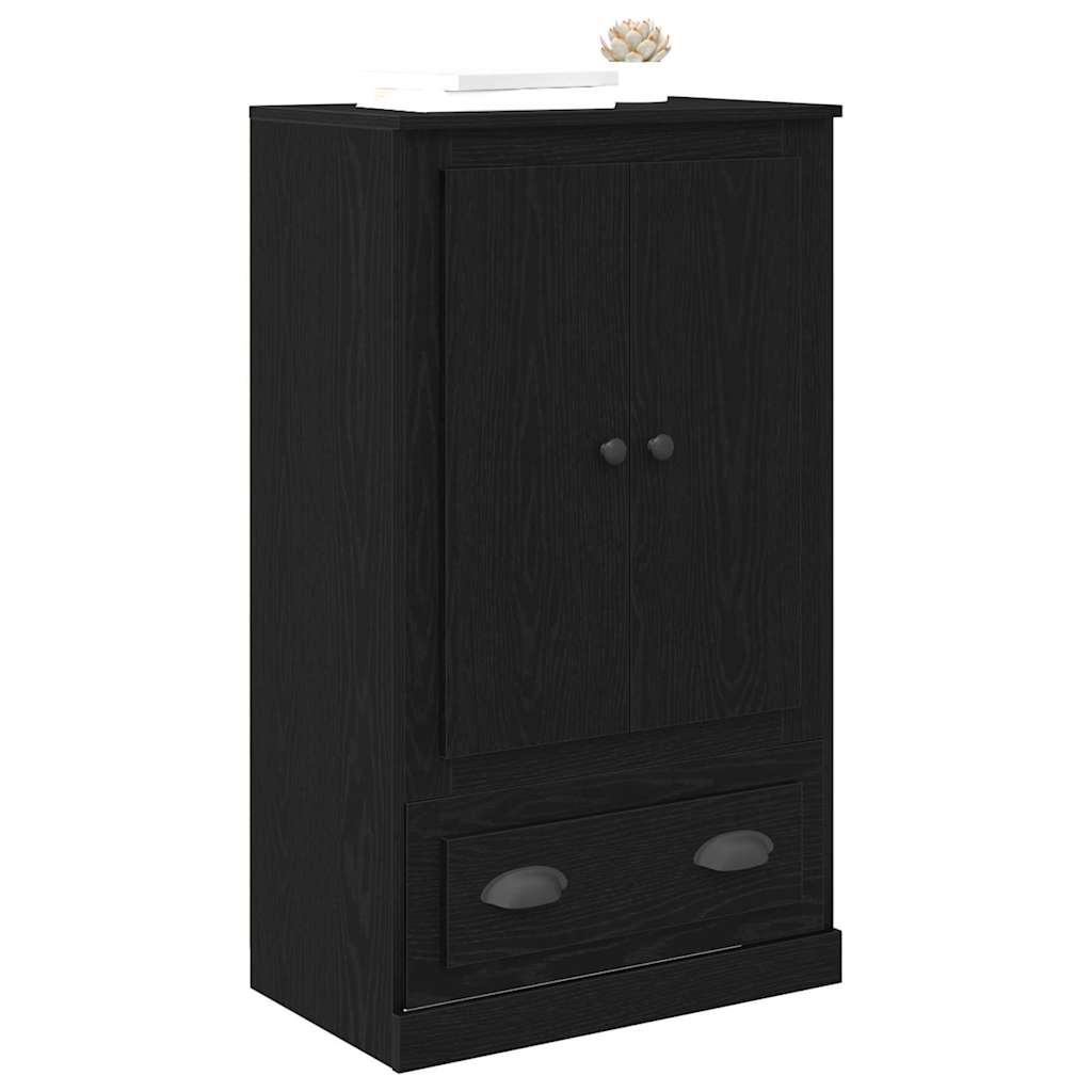 Highboard Zwart Eiken 60 x 35,5 x 103,5 cm Bewerkt hout is nu te koop bij PeponiXL, paradijselijk wonen!