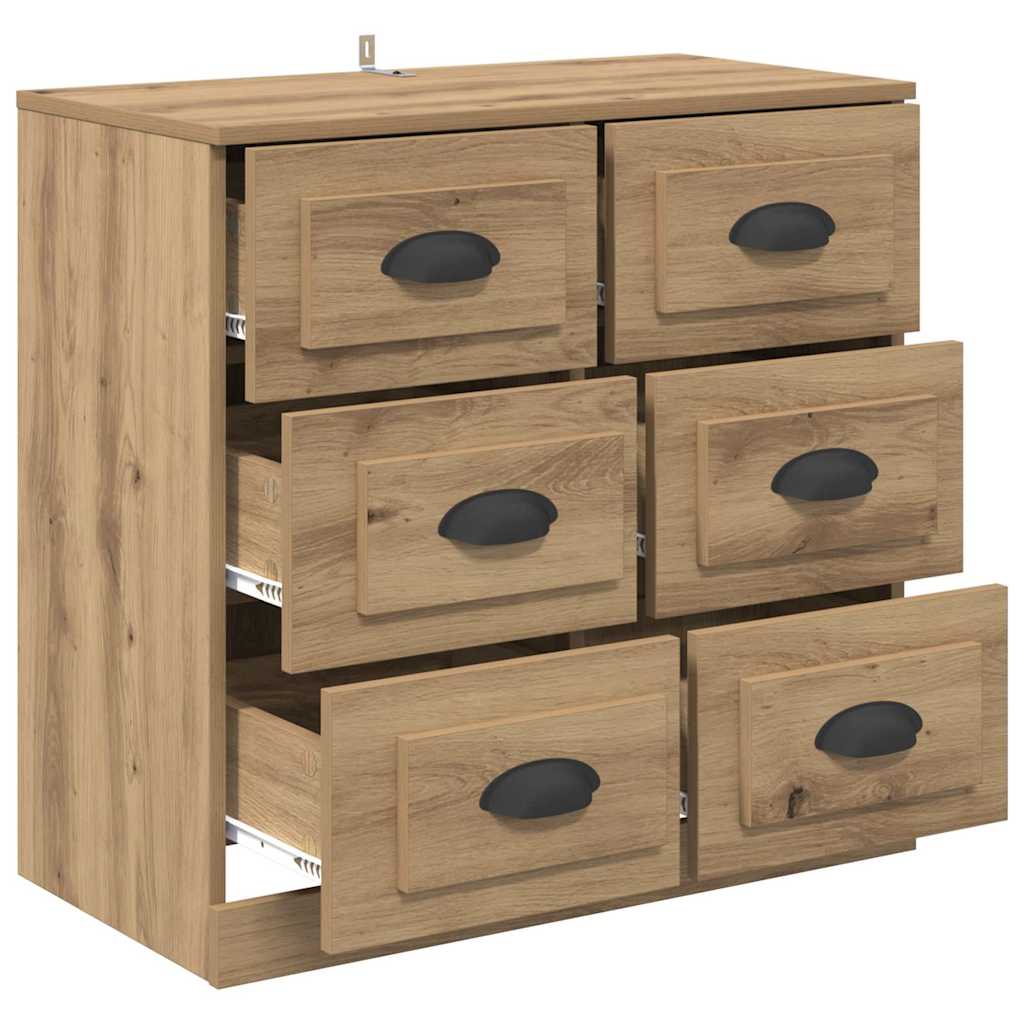 Dressoir Artisan Eiken 70 x 35,5 x 67,5 cm Bewerkt hout is nu te koop bij PeponiXL, paradijselijk wonen!