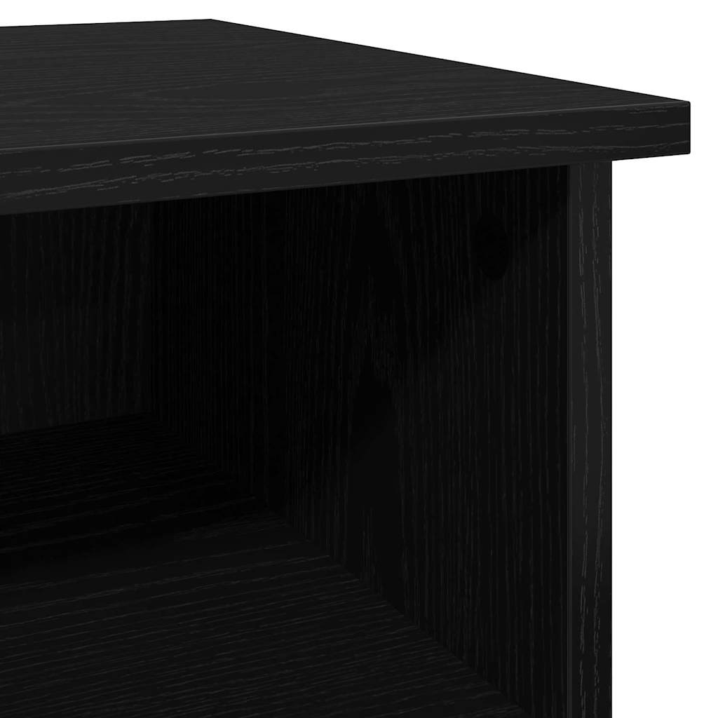 Dressoir Zwart Eiken 100 x 35,5 x 60 cm Bewerkt hout is nu te koop bij PeponiXL, paradijselijk wonen!
