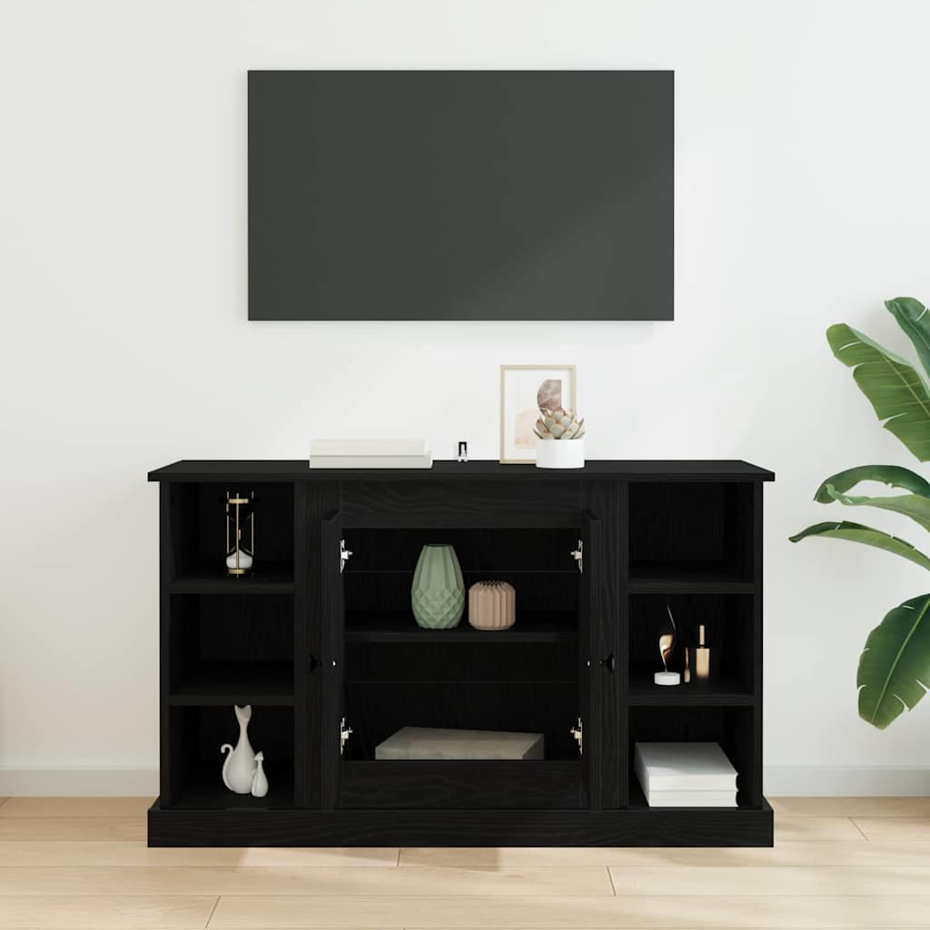 Dressoir Zwart Eiken 100 x 35,5 x 60 cm Bewerkt hout is nu te koop bij PeponiXL, paradijselijk wonen!