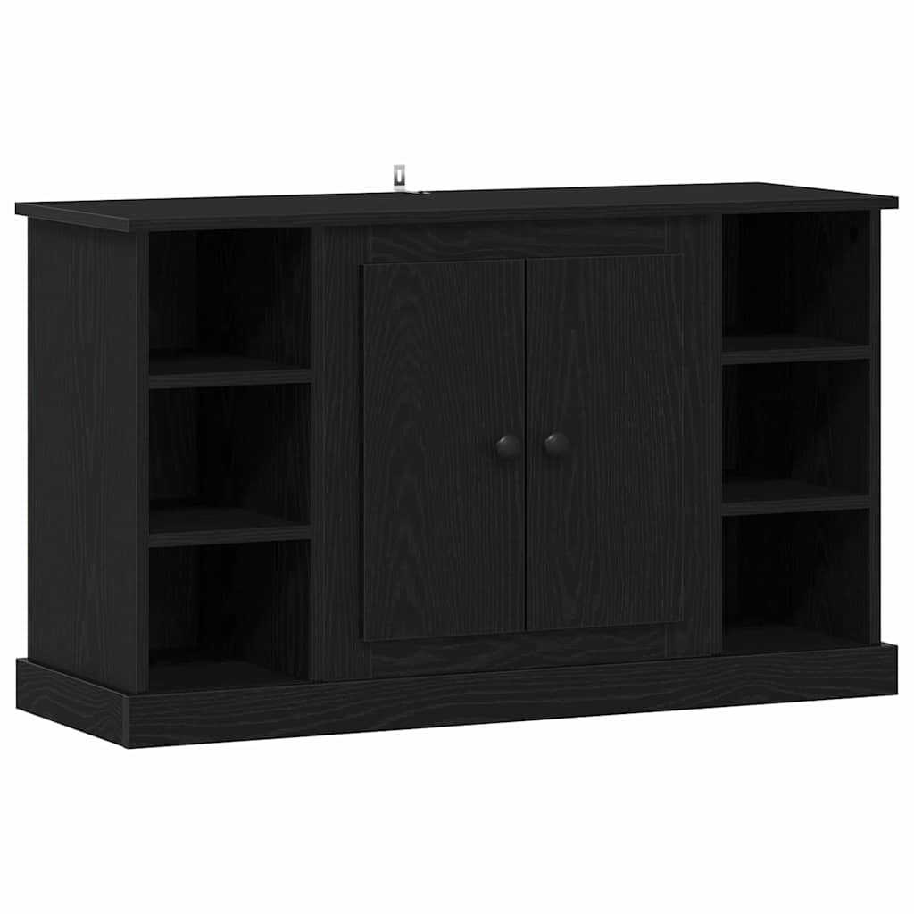 Dressoir Zwart Eiken 100 x 35,5 x 60 cm Bewerkt hout is nu te koop bij PeponiXL, paradijselijk wonen!