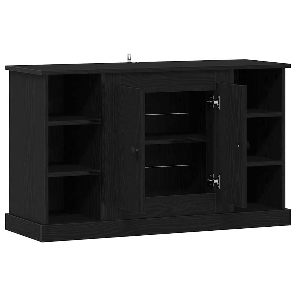 Dressoir Zwart Eiken 100 x 35,5 x 60 cm Bewerkt hout is nu te koop bij PeponiXL, paradijselijk wonen!