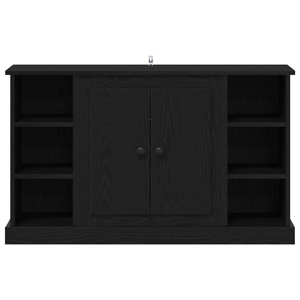 Dressoir Zwart Eiken 100 x 35,5 x 60 cm Bewerkt hout is nu te koop bij PeponiXL, paradijselijk wonen!