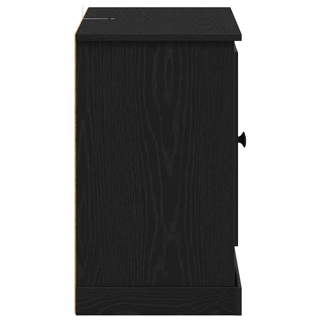 Dressoir Zwart Eiken 100 x 35,5 x 60 cm Bewerkt hout is nu te koop bij PeponiXL, paradijselijk wonen!