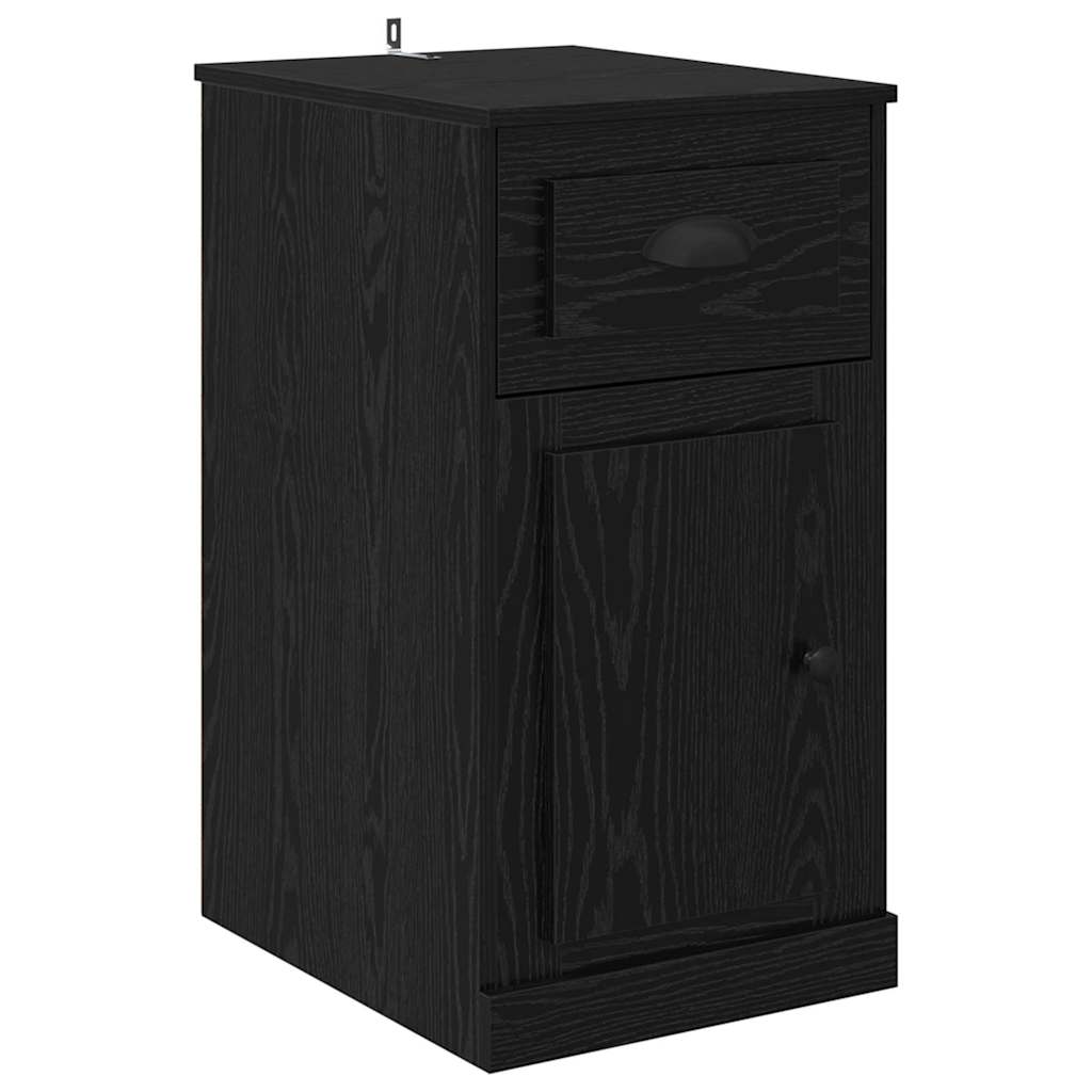 Bijzetkast Zwart Eiken 40 x 50 x 75 cm Bewerkt hout is nu te koop bij PeponiXL, paradijselijk wonen!