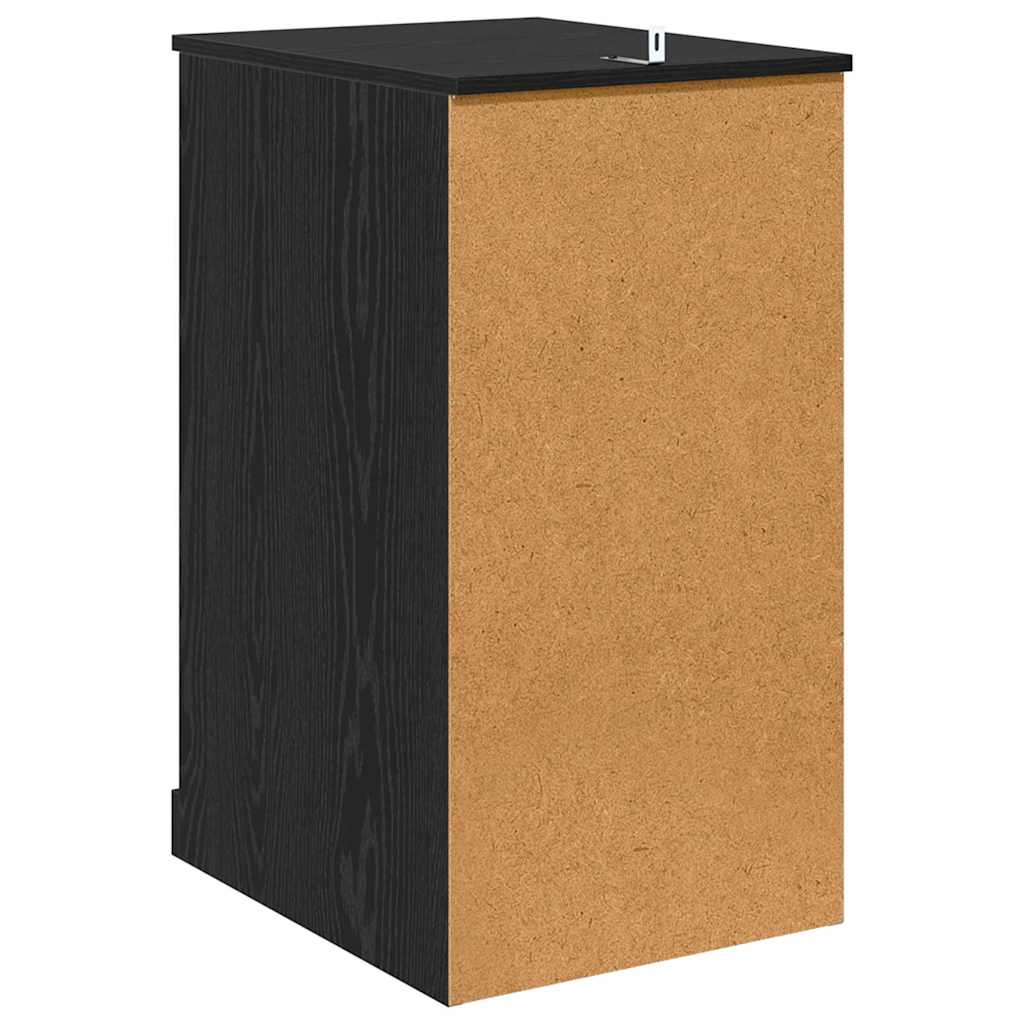 Bijzetkast Zwart Eiken 40 x 50 x 75 cm Bewerkt hout is nu te koop bij PeponiXL, paradijselijk wonen!