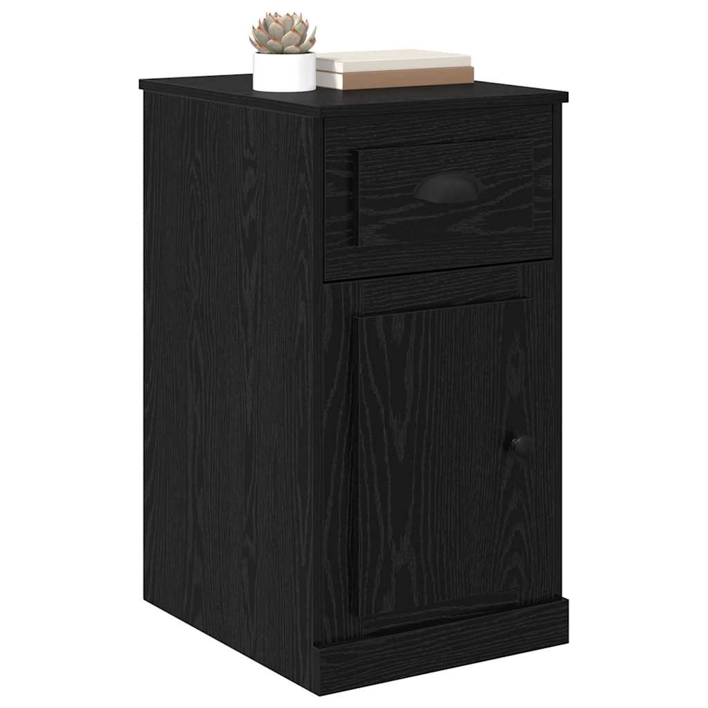 Bijzetkast Zwart Eiken 40 x 50 x 75 cm Bewerkt hout is nu te koop bij PeponiXL, paradijselijk wonen!