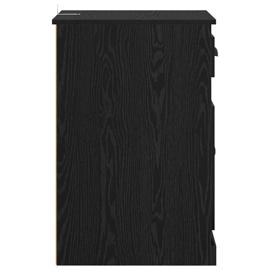 Bijzetkast Zwart Eiken 40 x 50 x 75 cm Bewerkt hout is nu te koop bij PeponiXL, paradijselijk wonen!