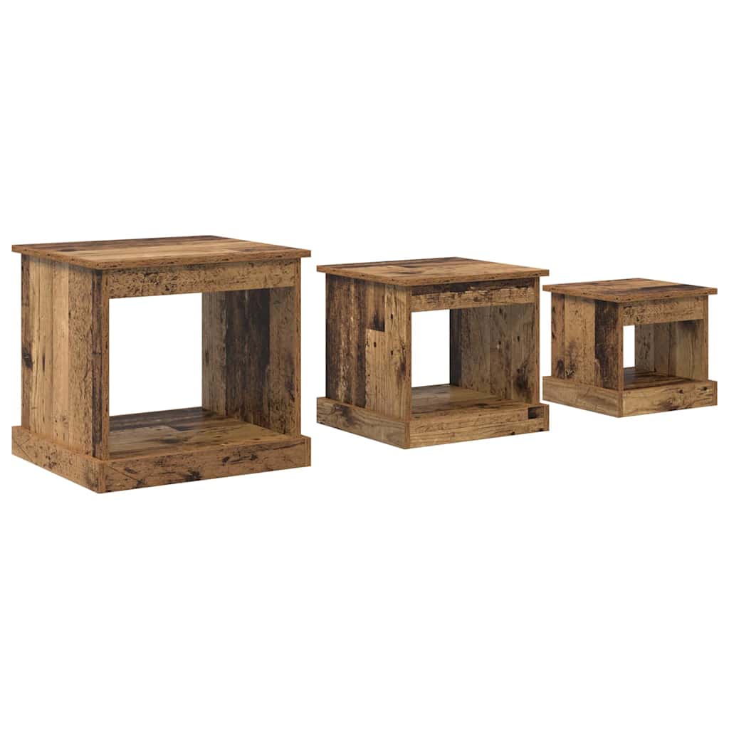 Salontafel 3 pcs Oud Hout Bewerkt hout is nu te koop bij PeponiXL, paradijselijk wonen!