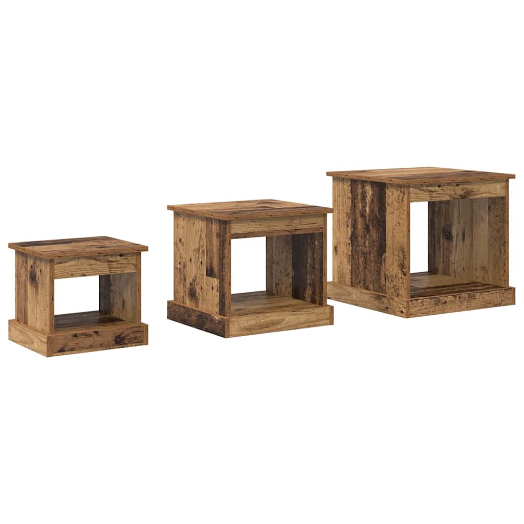 Salontafel 3 pcs Oud Hout Bewerkt hout is nu te koop bij PeponiXL, paradijselijk wonen!