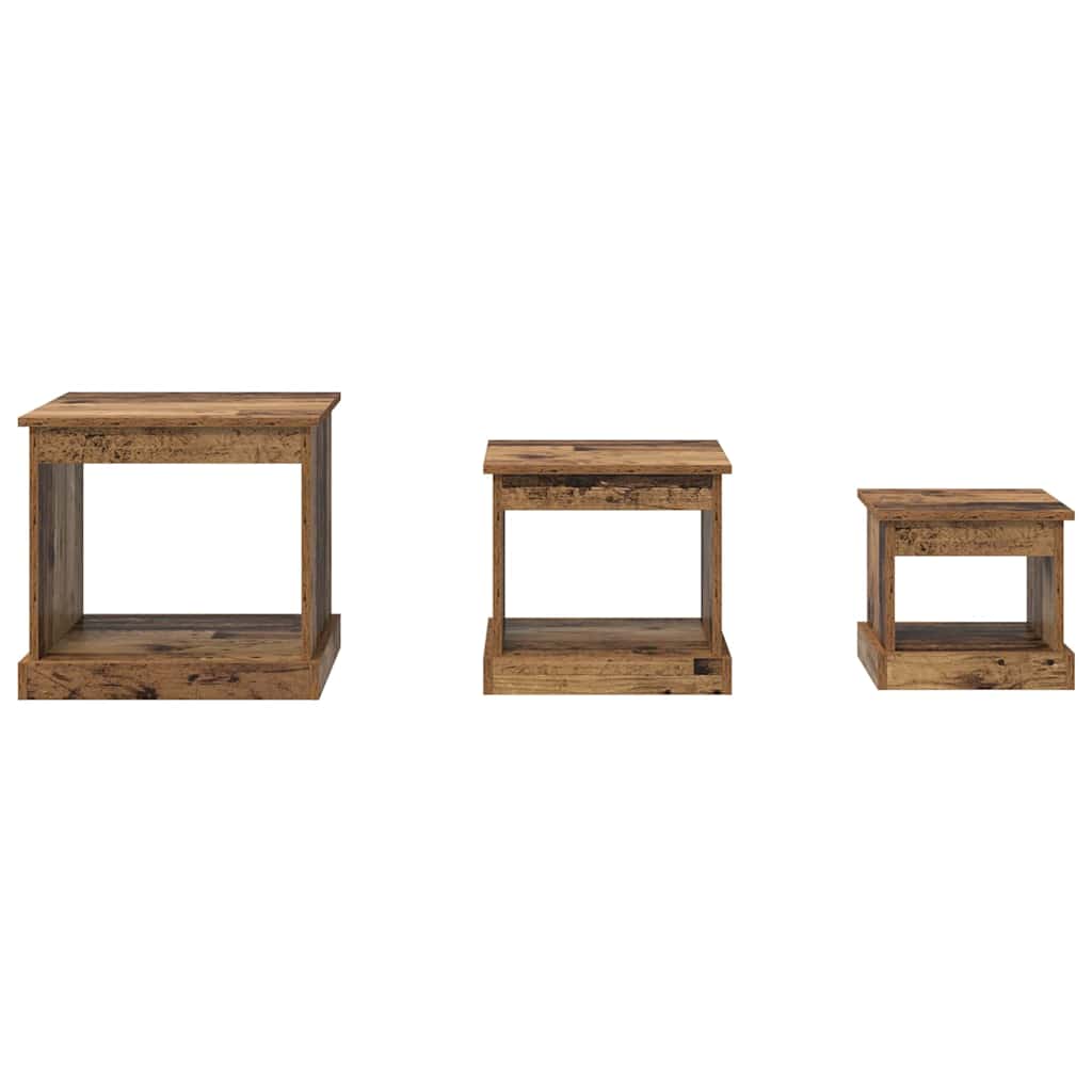 Salontafel 3 pcs Oud Hout Bewerkt hout is nu te koop bij PeponiXL, paradijselijk wonen!