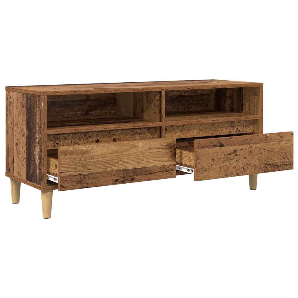 TV-kast met lade Oud Hout 100 x 34,5 x 44,5 cm Bewerkt hout is nu te koop bij PeponiXL, paradijselijk wonen!