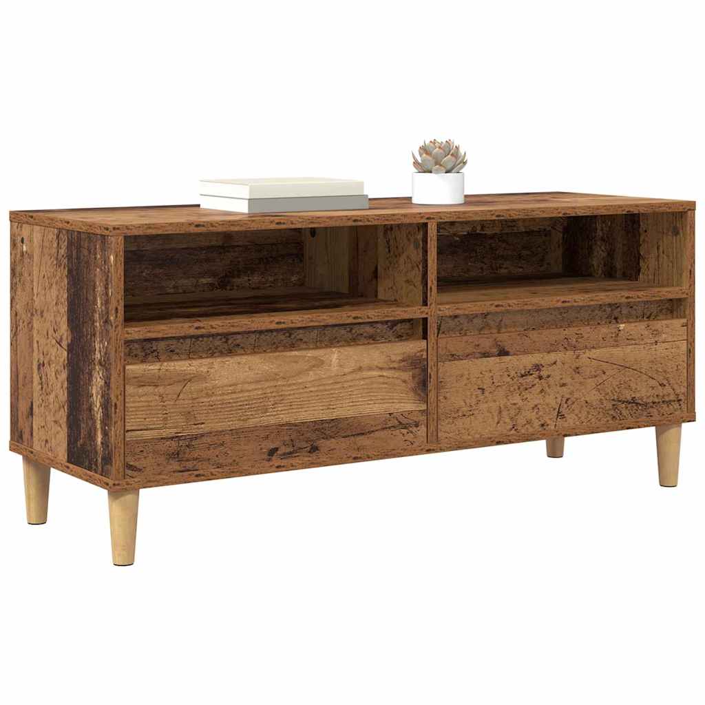 TV-kast met lade Oud Hout 100 x 34,5 x 44,5 cm Bewerkt hout is nu te koop bij PeponiXL, paradijselijk wonen!