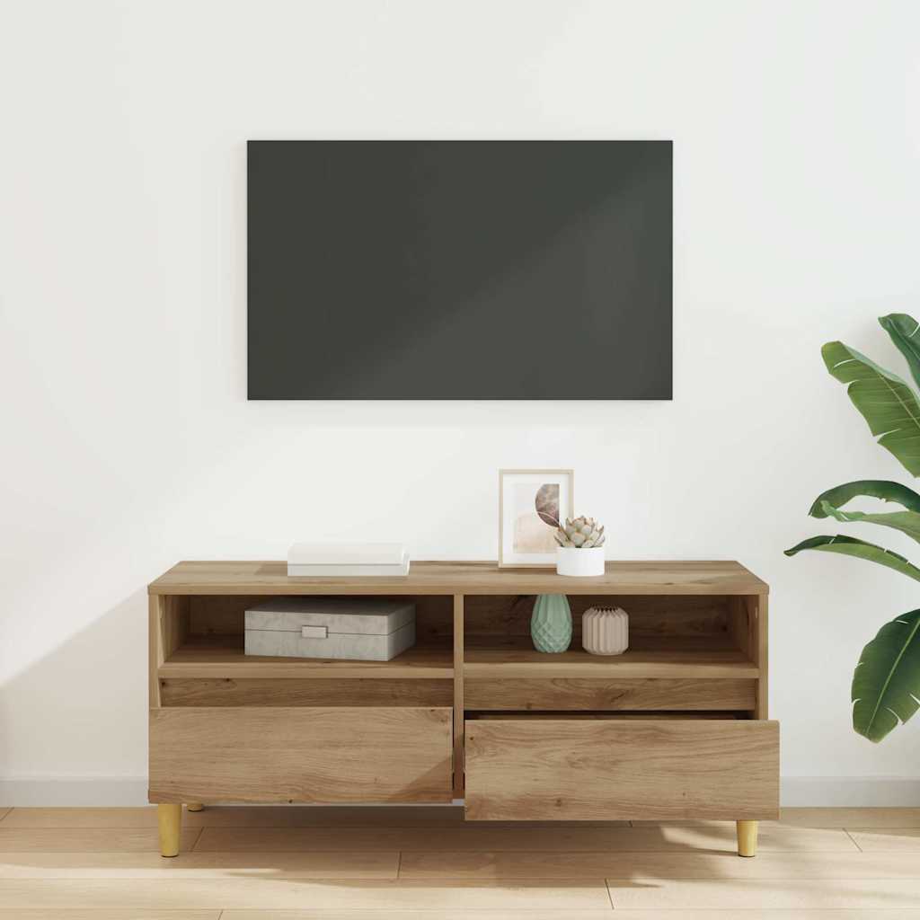 TV-kast Artisan Eiken 100 x 34,5 x 44,5 cm Bewerkt hout is nu te koop bij PeponiXL, paradijselijk wonen!