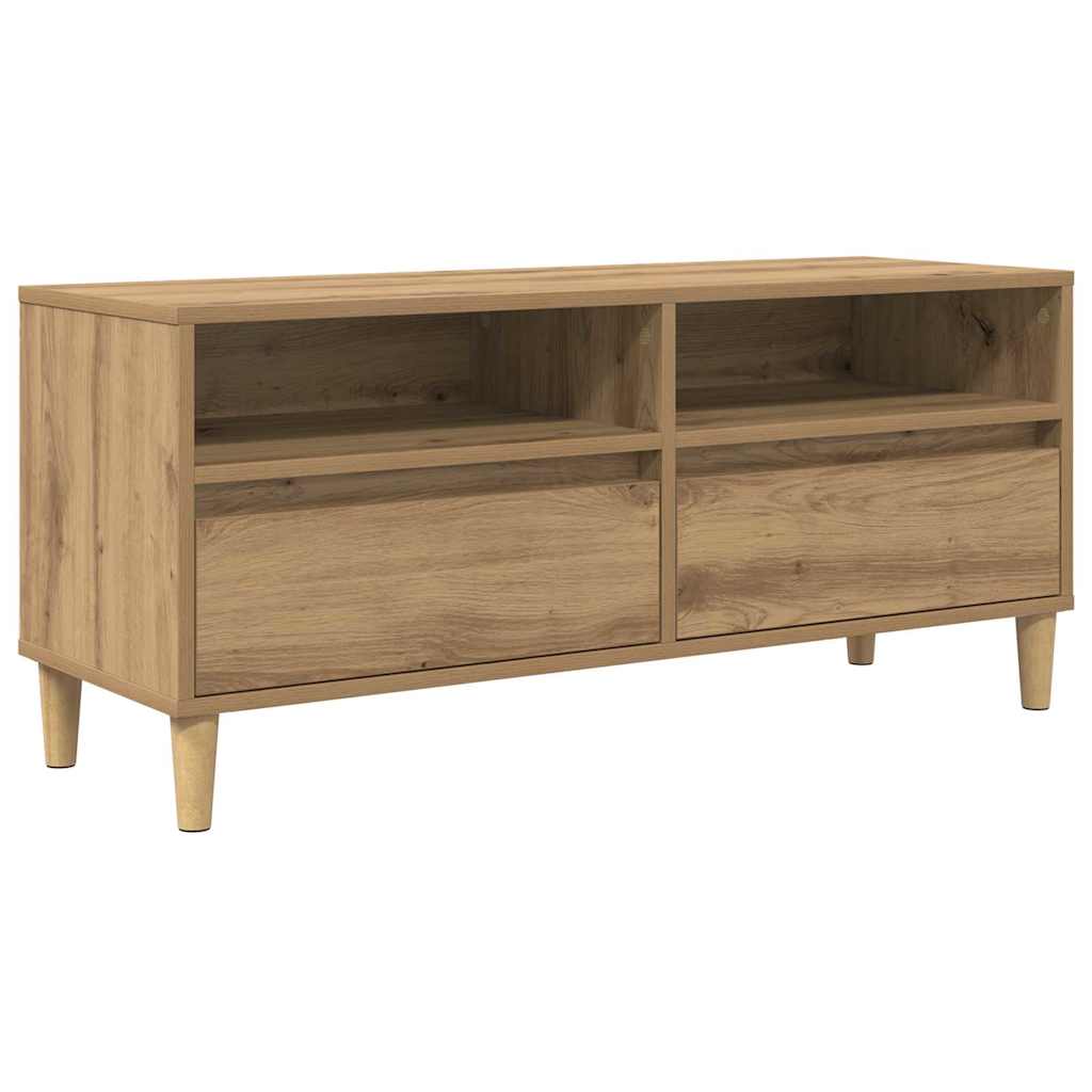 TV-kast Artisan Eiken 100 x 34,5 x 44,5 cm Bewerkt hout is nu te koop bij PeponiXL, paradijselijk wonen!