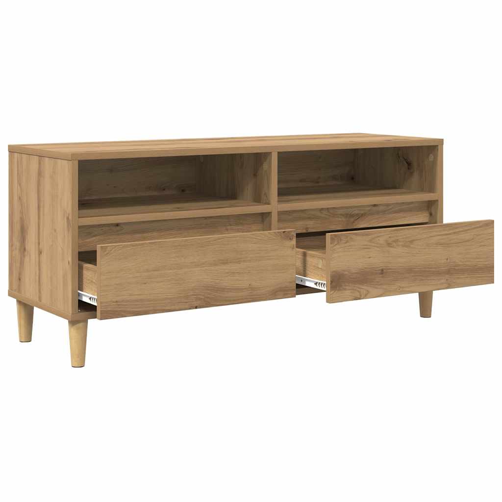 TV-kast Artisan Eiken 100 x 34,5 x 44,5 cm Bewerkt hout is nu te koop bij PeponiXL, paradijselijk wonen!