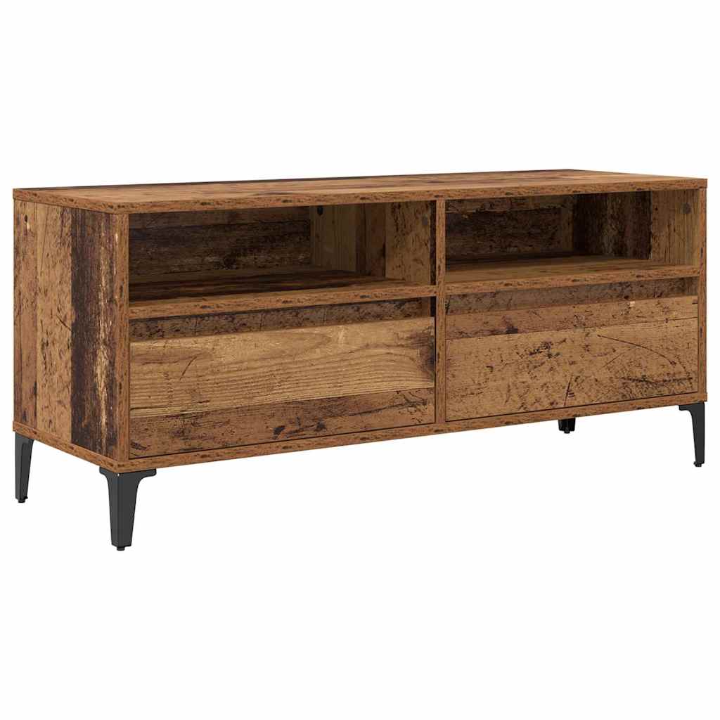 TV-kast Oud Hout 100 x 34,5 x 44,5 cm Gemonteerd hout en ijzer is nu te koop bij PeponiXL, paradijselijk wonen!