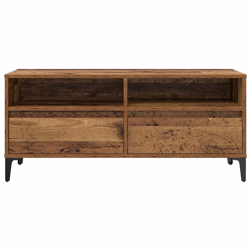 TV-kast Oud Hout 100 x 34,5 x 44,5 cm Gemonteerd hout en ijzer is nu te koop bij PeponiXL, paradijselijk wonen!
