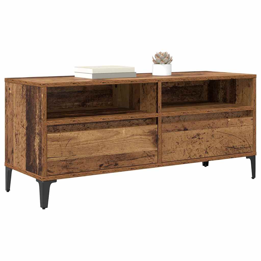 TV-kast Oud Hout 100 x 34,5 x 44,5 cm Gemonteerd hout en ijzer is nu te koop bij PeponiXL, paradijselijk wonen!