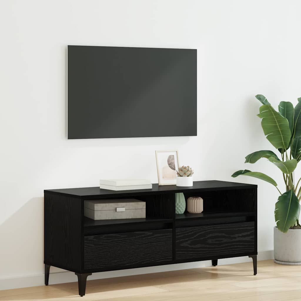 TV-kast met lade Zwart Eiken 100 x 34,5 x 44,5 cm is nu te koop bij PeponiXL, paradijselijk wonen!