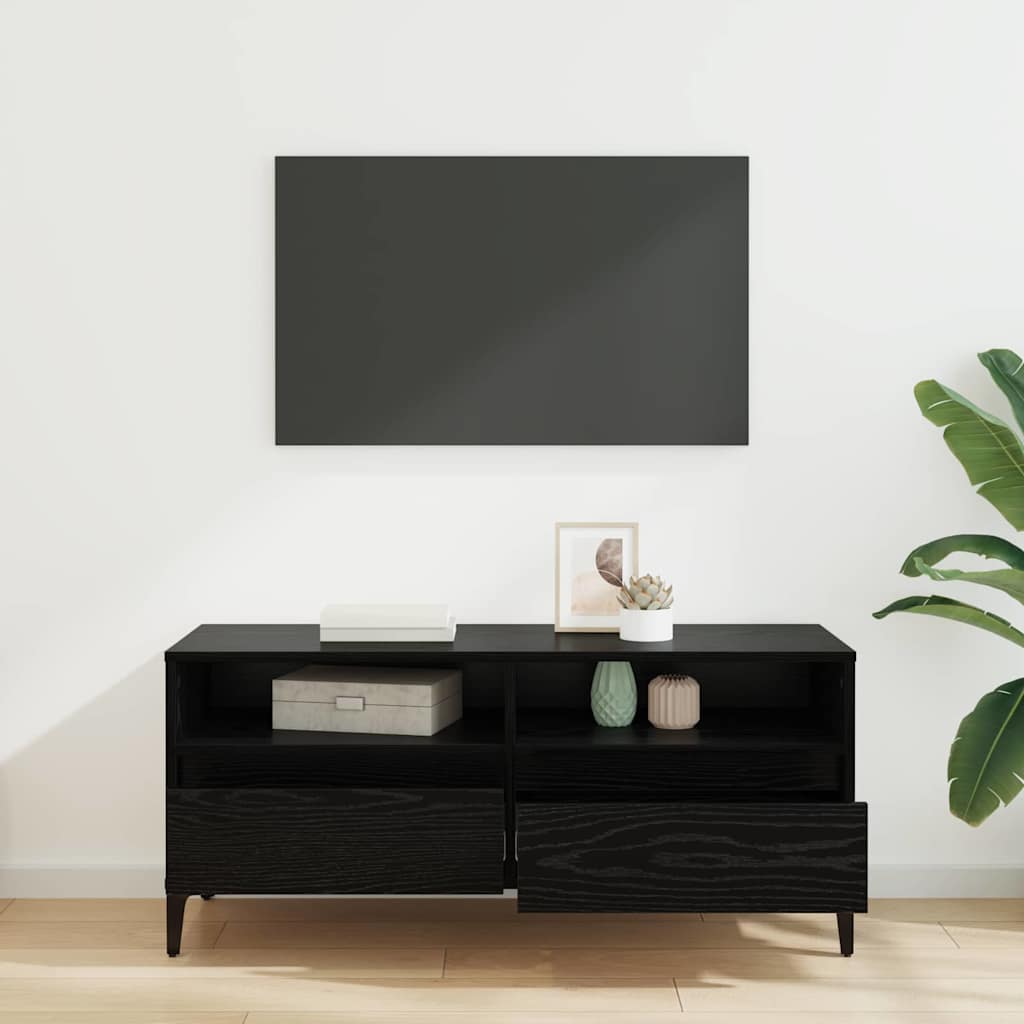 TV-kast met lade Zwart Eiken 100 x 34,5 x 44,5 cm is nu te koop bij PeponiXL, paradijselijk wonen!