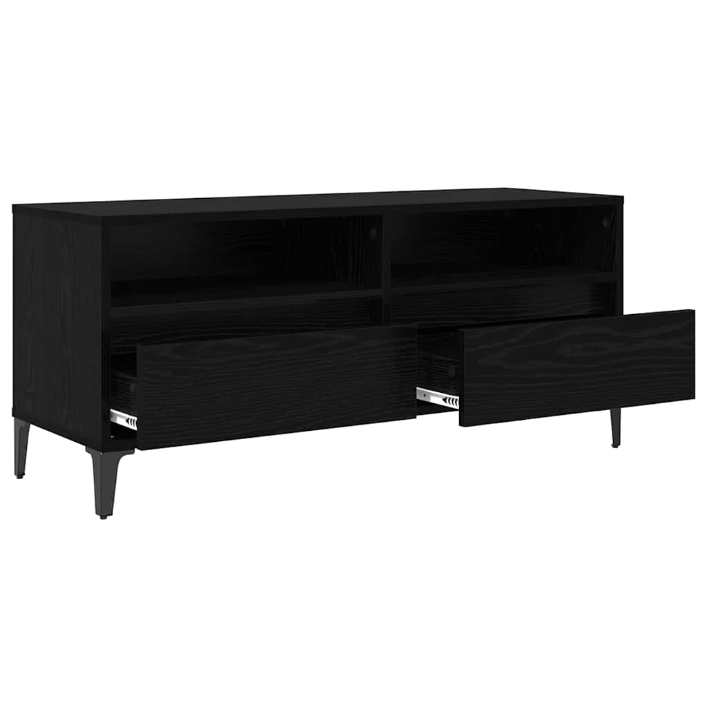 TV-kast met lade Zwart Eiken 100 x 34,5 x 44,5 cm is nu te koop bij PeponiXL, paradijselijk wonen!