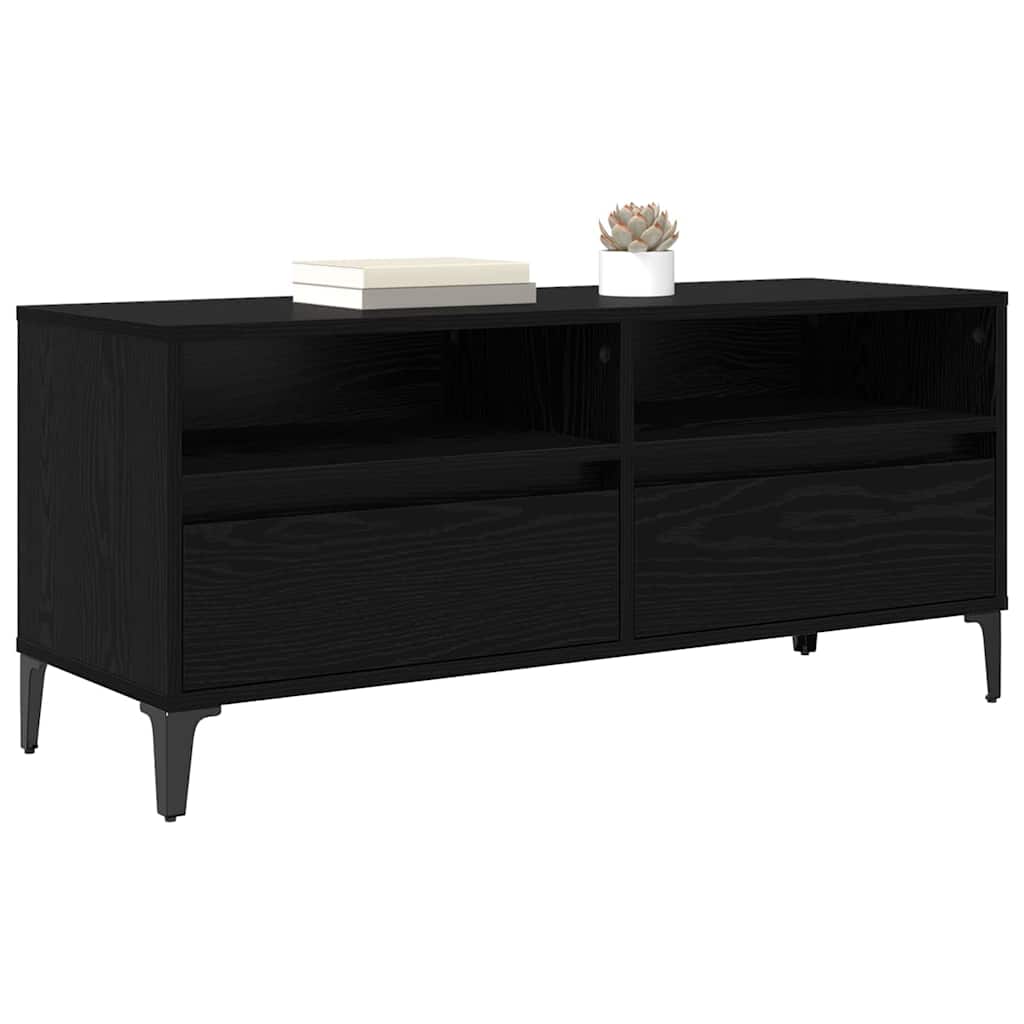 TV-kast met lade Zwart Eiken 100 x 34,5 x 44,5 cm is nu te koop bij PeponiXL, paradijselijk wonen!