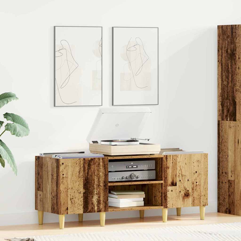 Platenkast Oud Hout 121 x 38 x 48 cm Bewerkt hout is nu te koop bij PeponiXL, paradijselijk wonen!