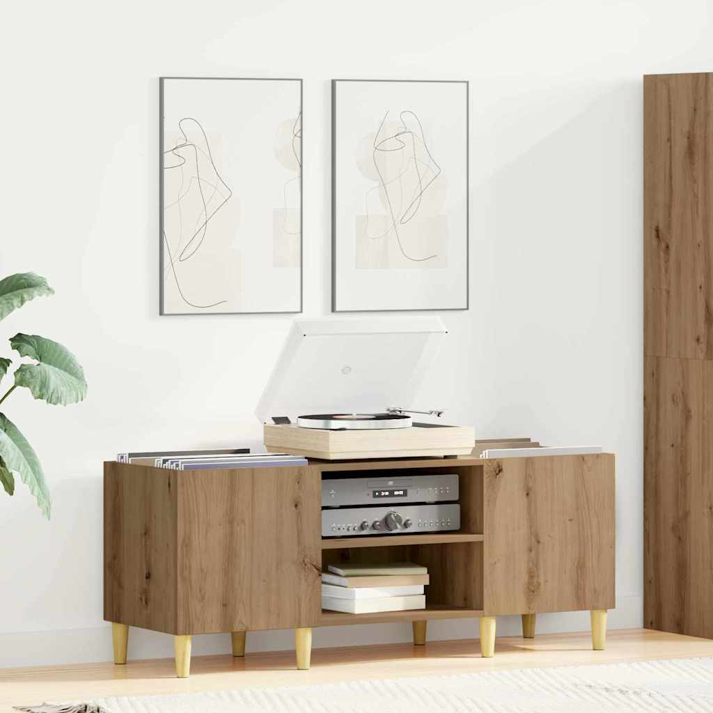 Platenkast Artisan Eiken 121 x 38 x 48 cm Bewerkt hout is nu te koop bij PeponiXL, paradijselijk wonen!