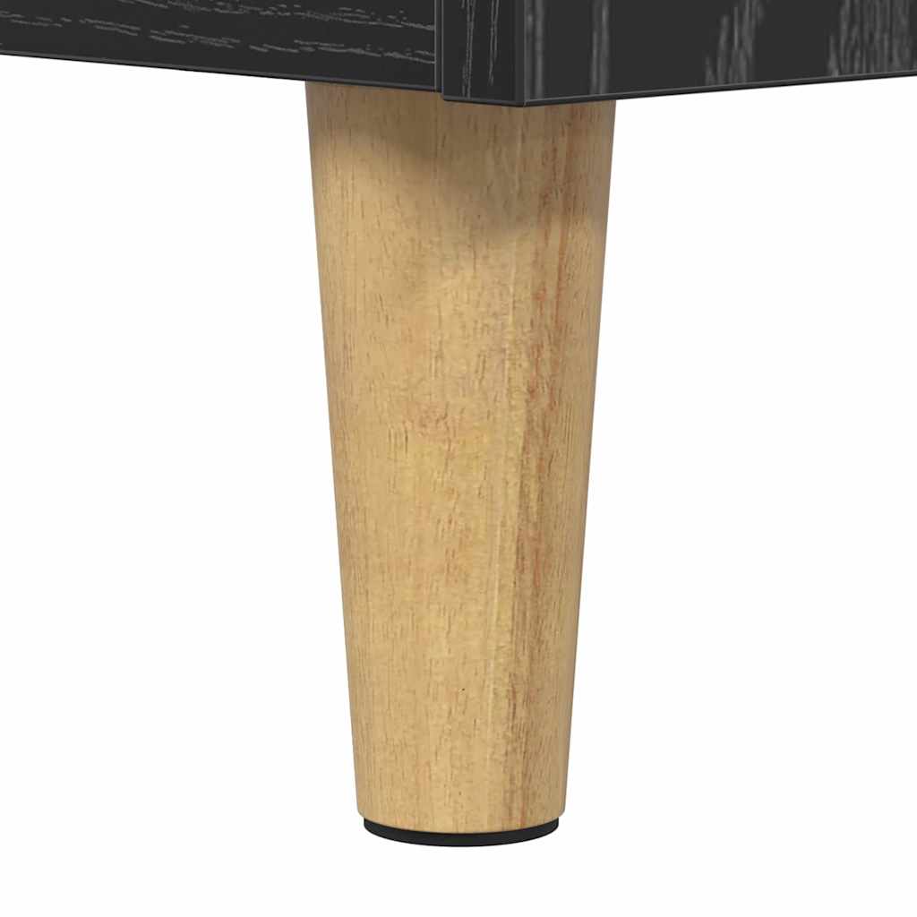 Platenkast Zwart Eiken 121 x 38 x 48 cm Bewerkt hout is nu te koop bij PeponiXL, paradijselijk wonen!
