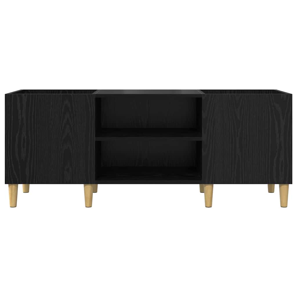 Platenkast Zwart Eiken 121 x 38 x 48 cm Bewerkt hout is nu te koop bij PeponiXL, paradijselijk wonen!
