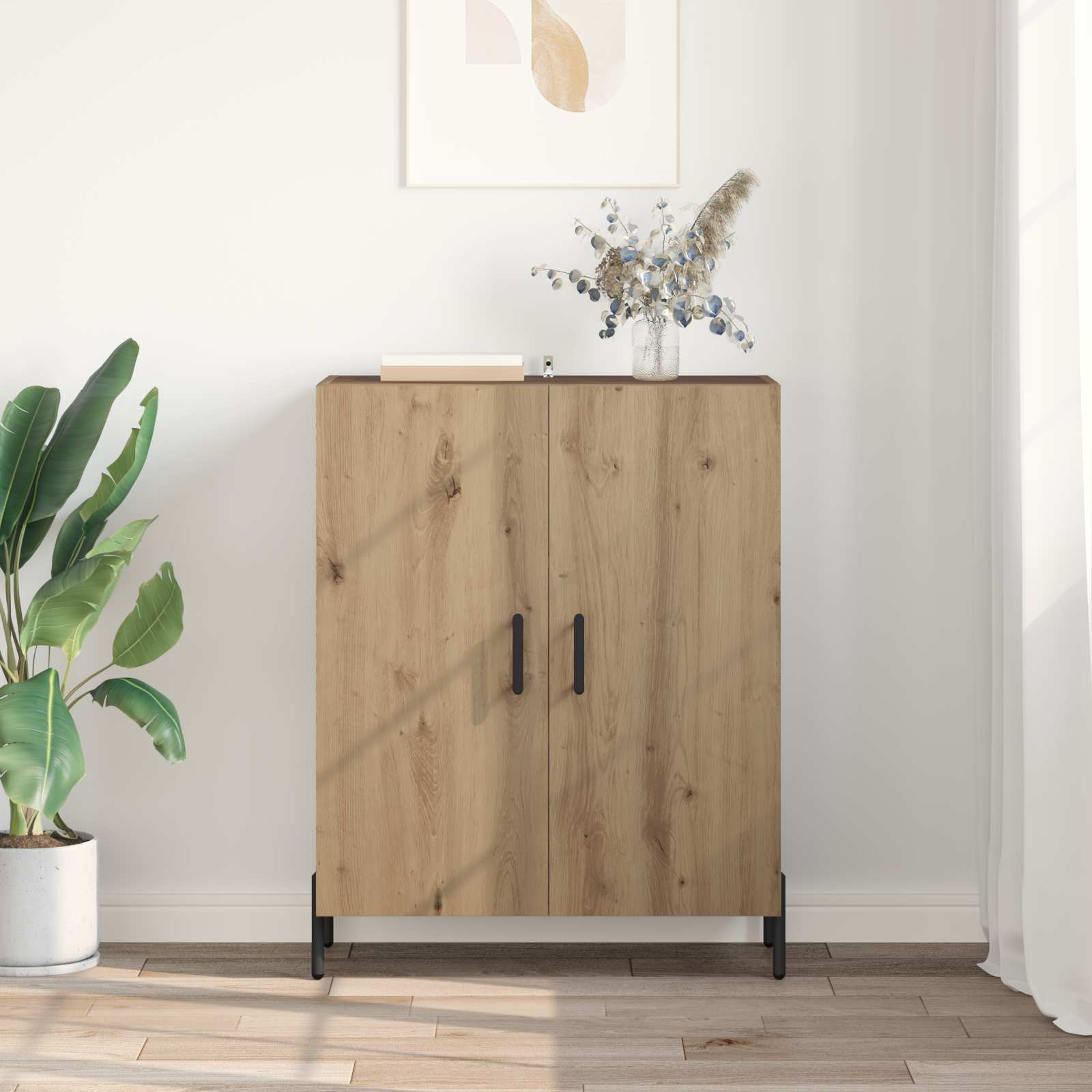 Dressoir Artisan Eiken 69,5 x 34 x 90 cm Bewerkt hout is nu te koop bij PeponiXL, paradijselijk wonen!