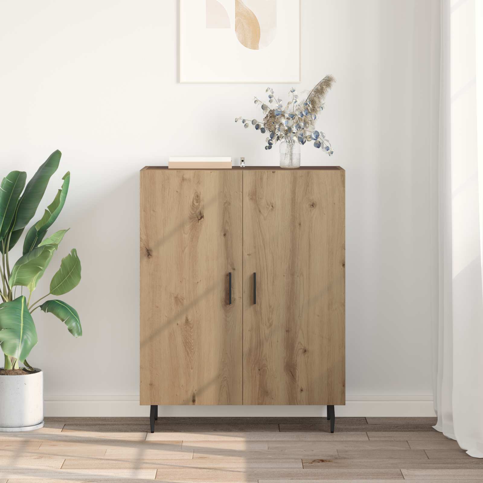 Dressoir Artisan Eiken 69,5 x 34 x 90 cm Bewerkt hout is nu te koop bij PeponiXL, paradijselijk wonen!