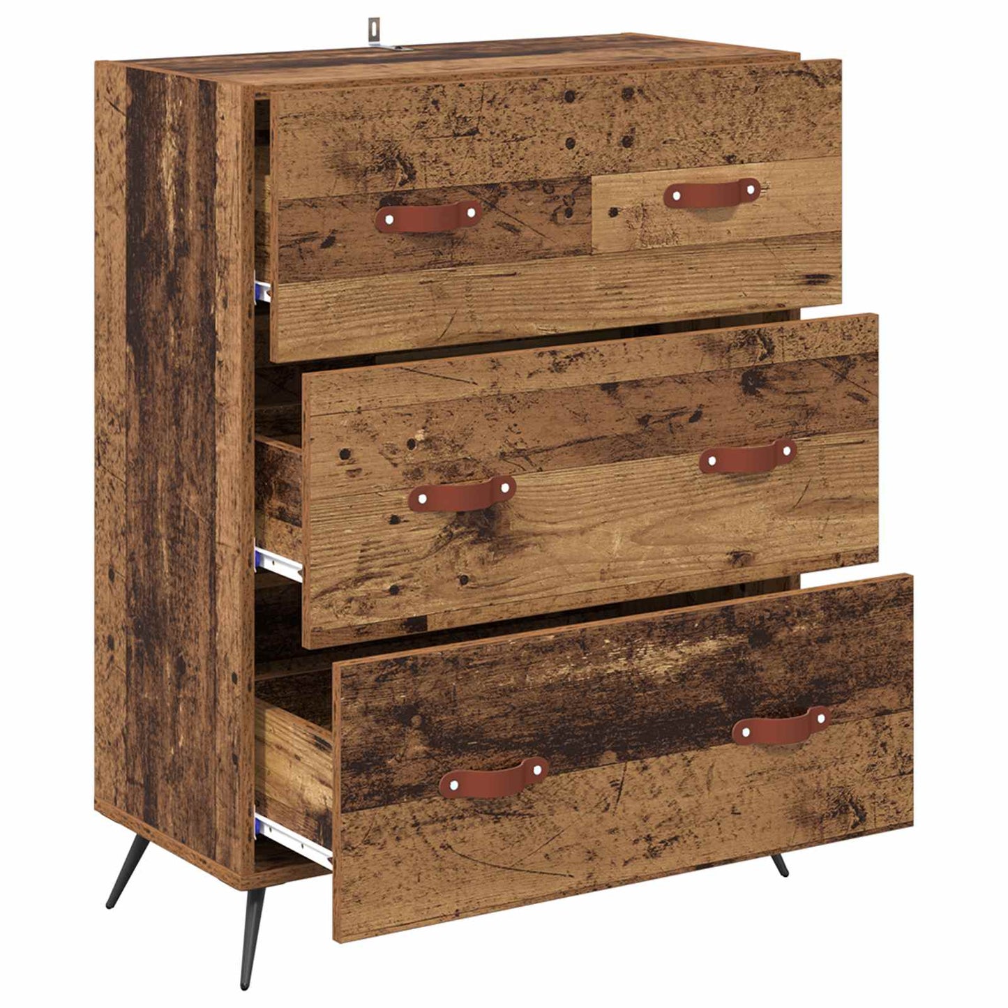 Ladekast met lade Oudhout 69,5 x 34 x 90 cm Geconstrueerd hout is nu te koop bij PeponiXL, paradijselijk wonen!