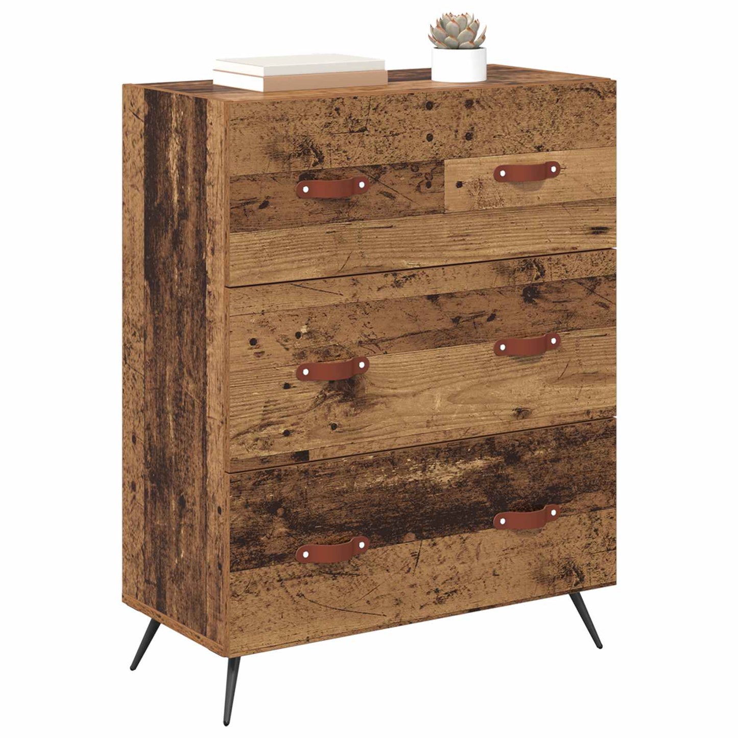 Ladekast met lade Oudhout 69,5 x 34 x 90 cm Geconstrueerd hout is nu te koop bij PeponiXL, paradijselijk wonen!