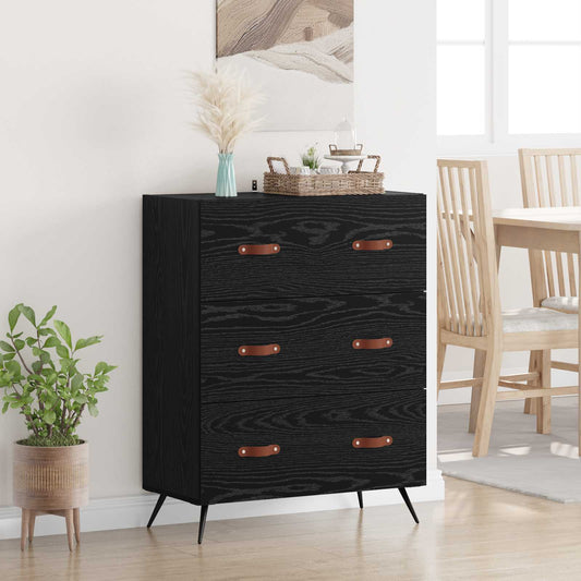 Ladekast Zwarte Eik 69,5 x 34 x 90 cm Geconstrueerd hout is nu te koop bij PeponiXL, paradijselijk wonen!