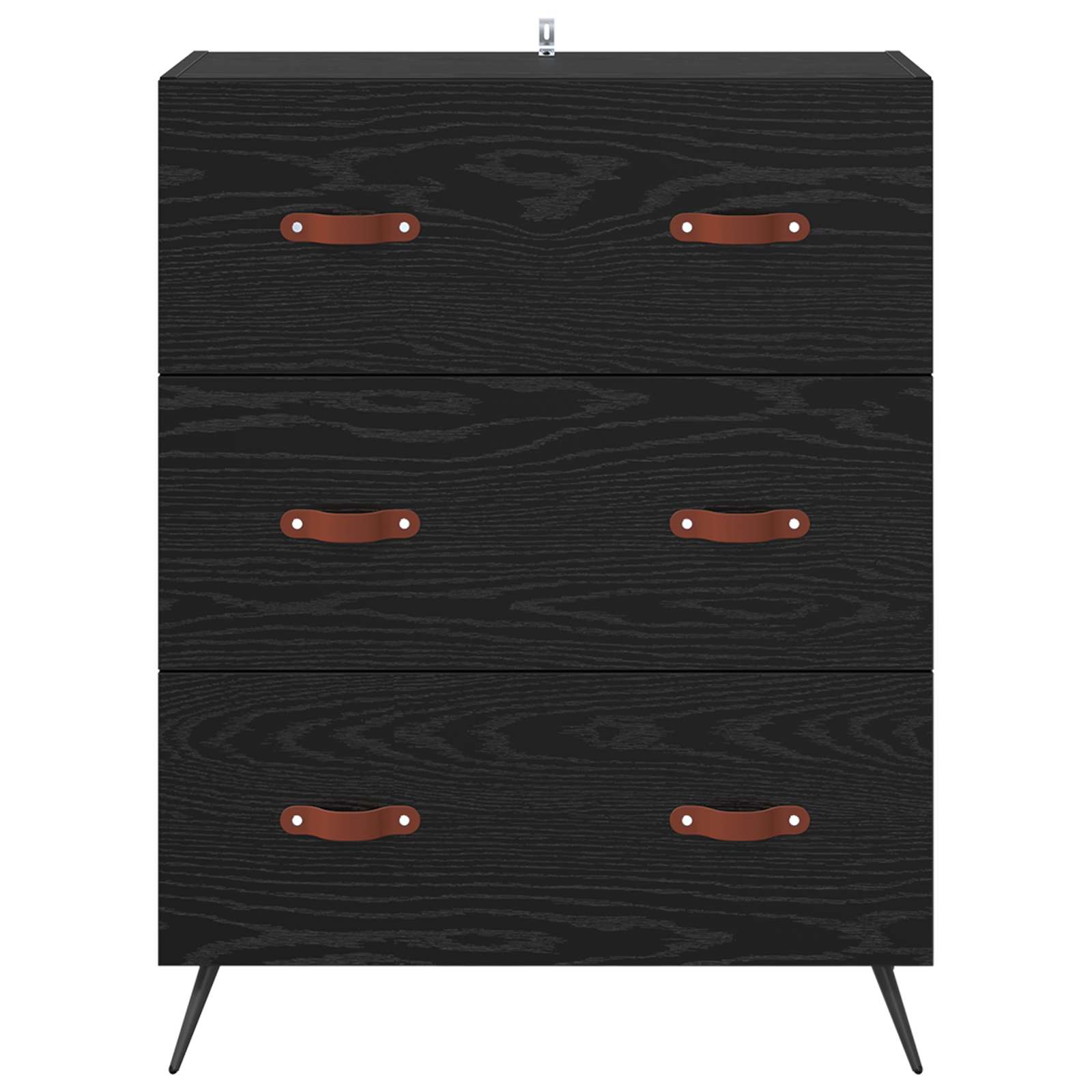 Ladekast Zwarte Eik 69,5 x 34 x 90 cm Geconstrueerd hout is nu te koop bij PeponiXL, paradijselijk wonen!