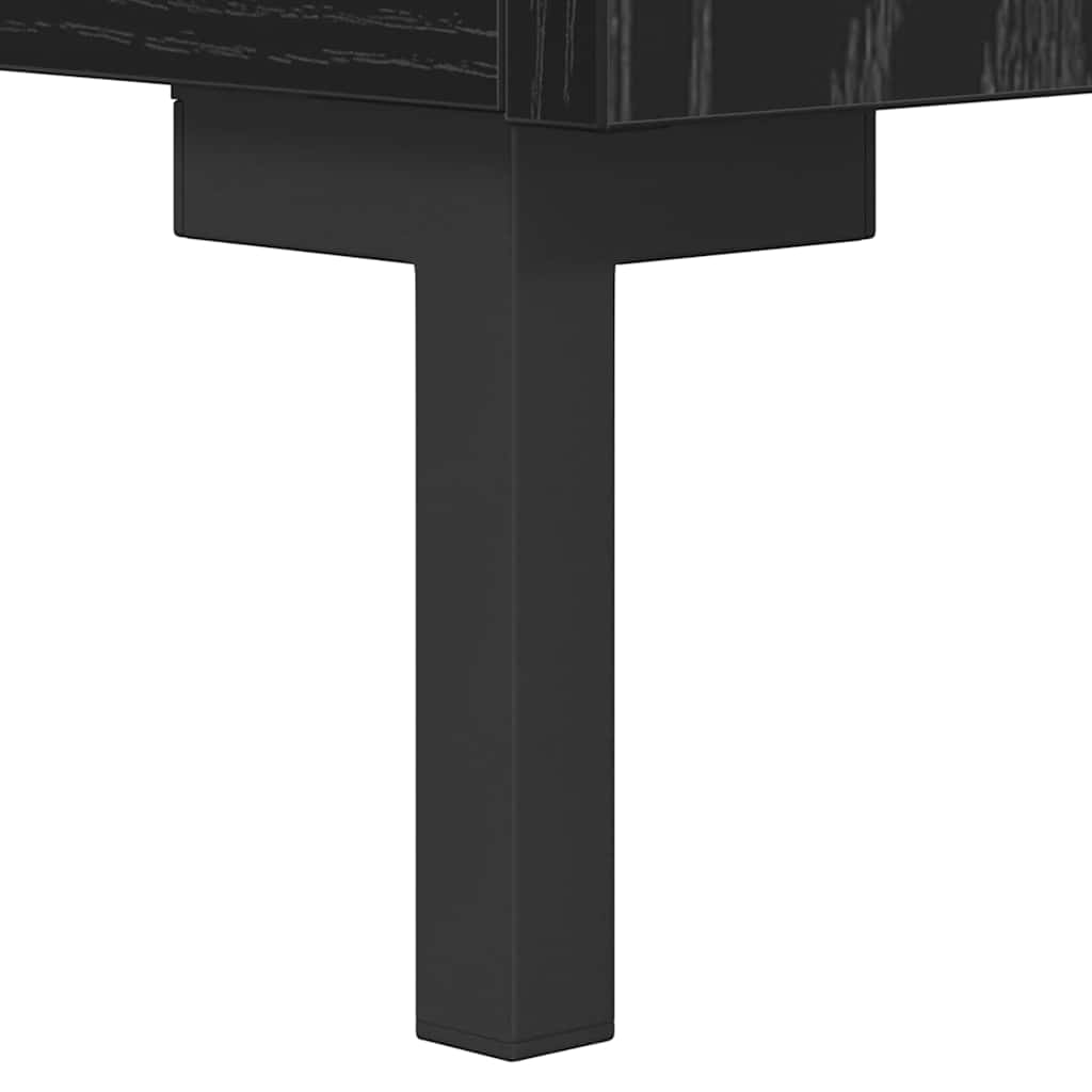 Dressoir Zwart Eiken 69,5 x 34 x 90 cm Gemonteerd hout en ijzer is nu te koop bij PeponiXL, paradijselijk wonen!