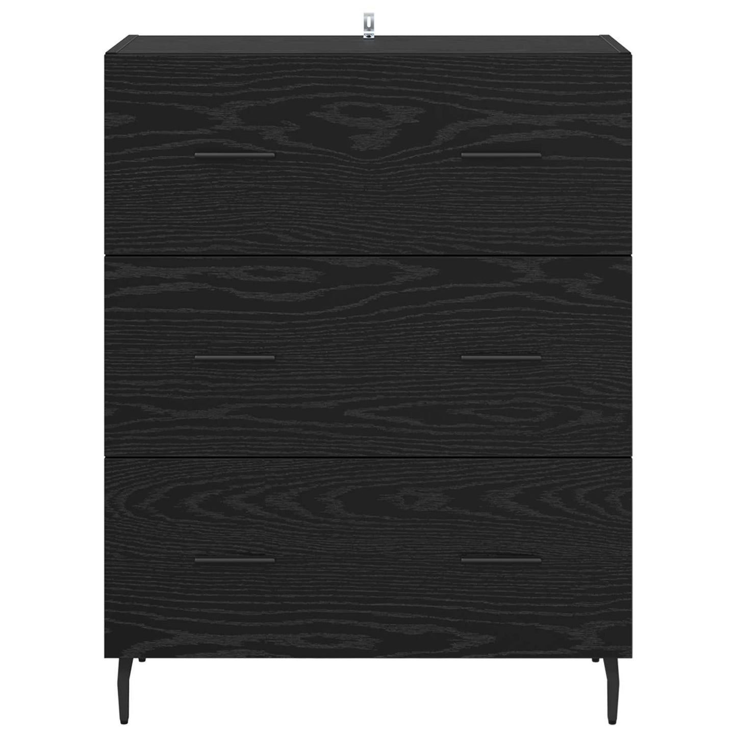 Dressoir Zwart Eiken 69,5 x 34 x 90 cm Gemonteerd hout en ijzer is nu te koop bij PeponiXL, paradijselijk wonen!