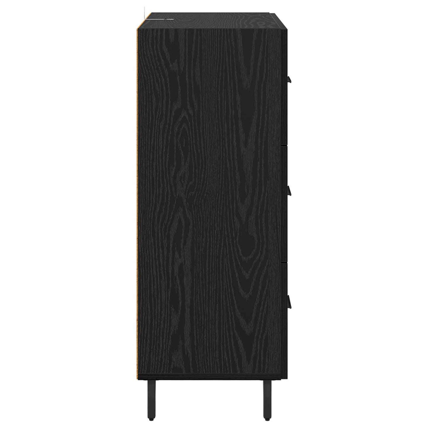 Dressoir Zwart Eiken 69,5 x 34 x 90 cm Gemonteerd hout en ijzer is nu te koop bij PeponiXL, paradijselijk wonen!