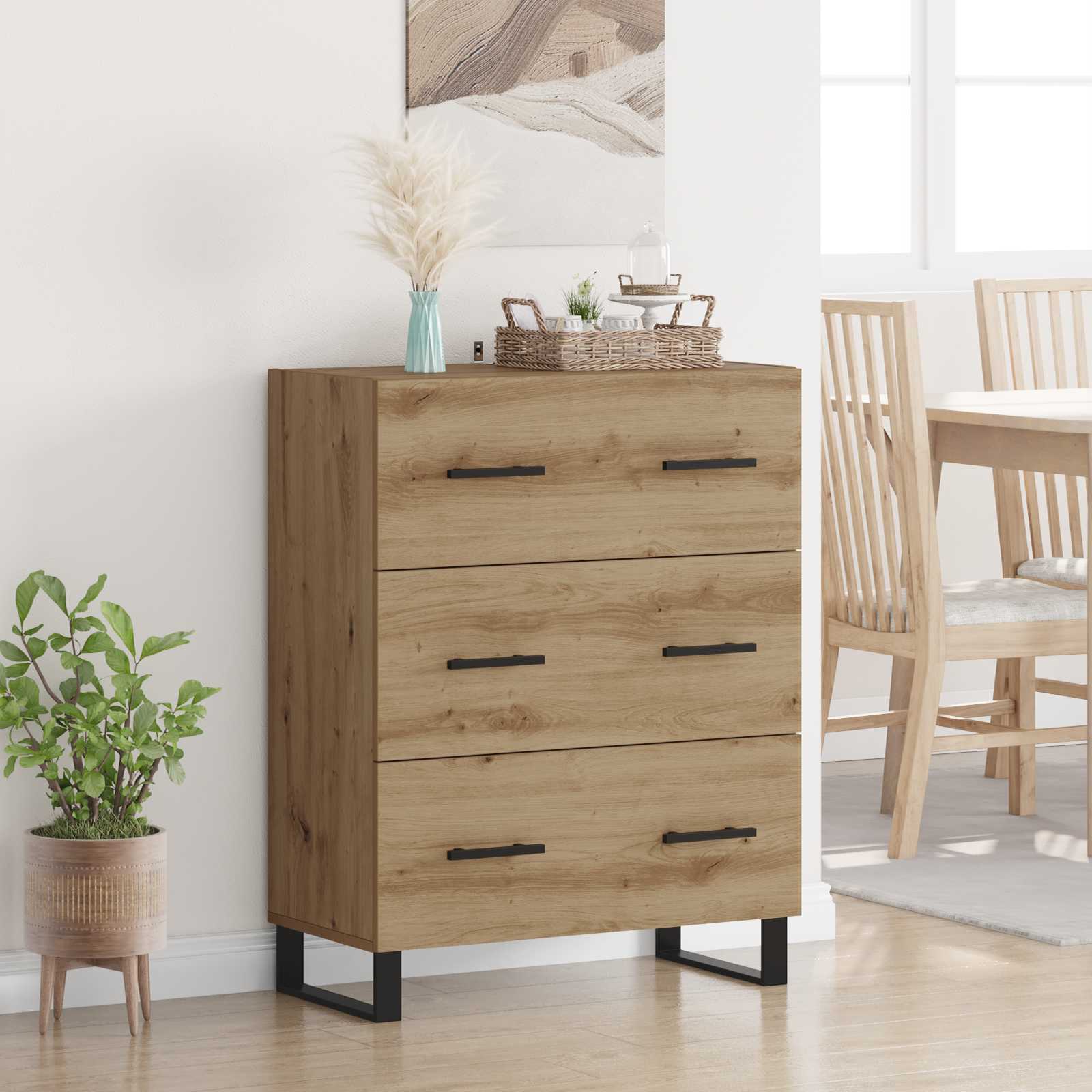 Dressoir met lade Artisan Eiken 69,5 x 34 x 90 cm is nu te koop bij PeponiXL, paradijselijk wonen!