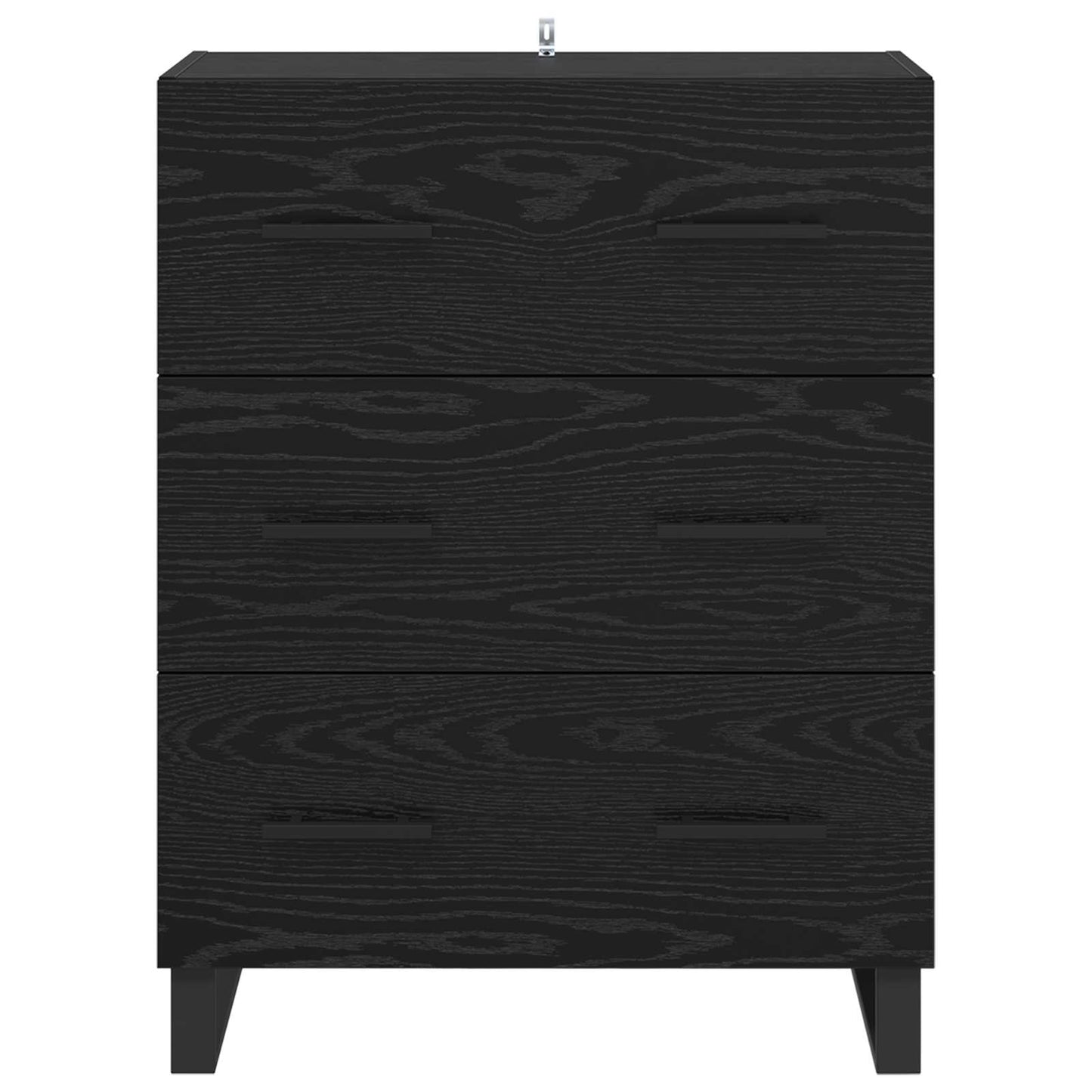 Dressoir Zwart Eiken 69,5 x 34 x 90 cm Gemonteerd hout en ijzer is nu te koop bij PeponiXL, paradijselijk wonen!